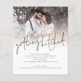 Budget hämta hitched Photo QR Wedding-inbjudan