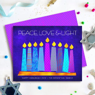Budget Hannukah-ljus Fred Kärlek Ljus Blå Kort