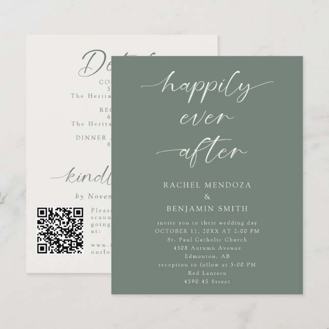 Budget Happily Ever After Wedding 2-Sided Details  (Fram/baksida)