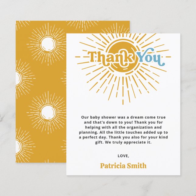 Budget Här kommer Tacken för barnduschen. (Fram/baksida)