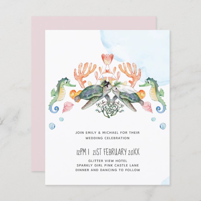 BUDGET Havssköldpaddor Bröllop Brud och Brudgum (Fram/baksida)