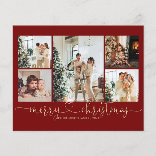 BUDGET Heart-skript Guld Red jul 5 foto (Framsida)