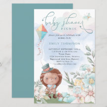 Budget Hedgehog Baby Shower Picnic Boy Inbjudan