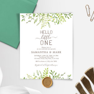 Budget Hej Little One Baby Shower-inbjudan