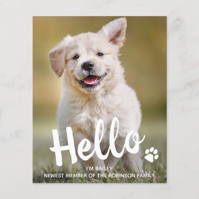 Budget Hej New Pet Photo Puppy Hund Notice (Framsida)