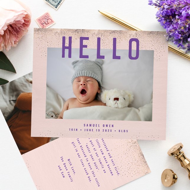 Budget Hej Photo Birth Baby Birth Notice Flygblad (Skapare uppladdad)