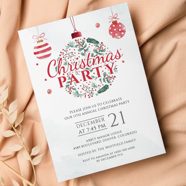 Budget Helgdag Office Party-inbjudan Flygblad (Modern Christmas Holiday Party Invitation Flyer)