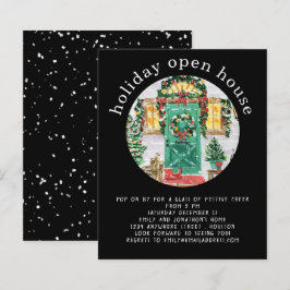 Budget Helgdag Open House Party Black Inbjudan
