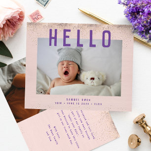 Budget Hello Foto Födelse Bebis Födelse Tillkännag Flygblad