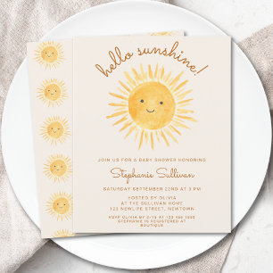 Budget Hello Sunshine Boho Baby Shower Inbjudan
