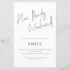 Budget Hen Party skript Itinerary Helg inbjudan