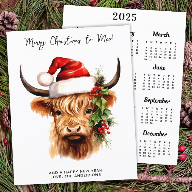 Budget Highland Cow 2025 Calendar God jul (Skapare uppladdad)