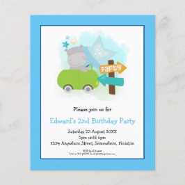 Budget Hippo 2:a födelsedagsinbjudan