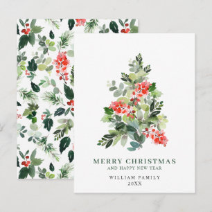 Budget Holly Berry Julgran Helgdag Card Vykort
