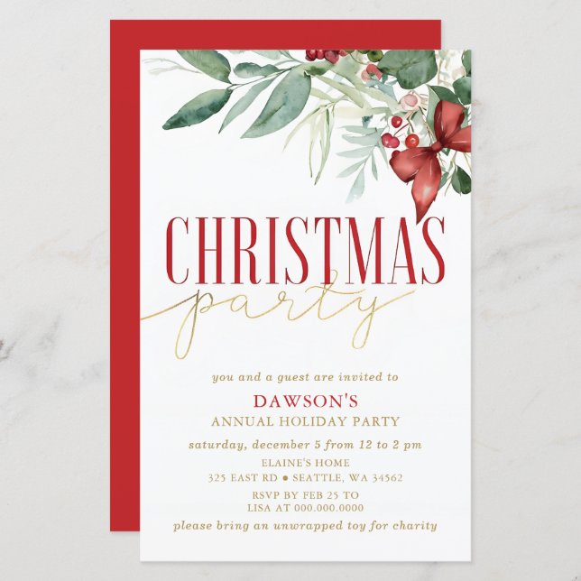 Budget Holly Botanical Corporate Christmas Party  (Fram/baksida)