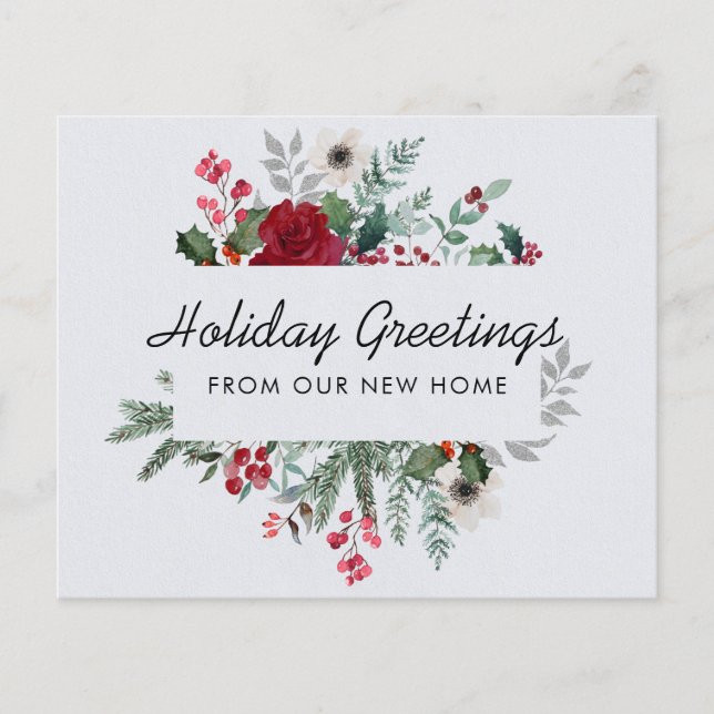 Budget Holly, Gräs och Ro Helgdag Flytta Card (Framsida)