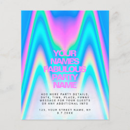 Budget Holografisk Iridescent Y2K Festinladning