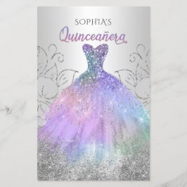 Budget Hologram - inbjudan till Quinceañera Quince