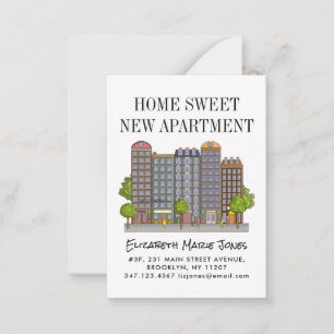 Budget Home Sweet New City Apartment Flyttat Flytt Anteckningskort