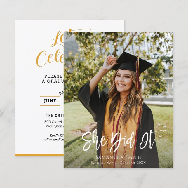 BUDGET Hon Gjorde Det Minimalistiska Foto Grad Inb (Fram/baksida)