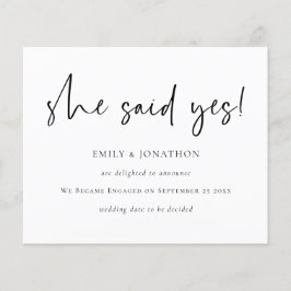 Budget hon sa ja Förlovning meddelande