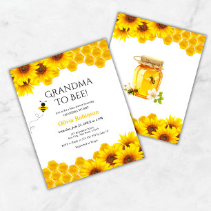 Budget Honeycomb Grandma to Bee Baby Shower Inbjud