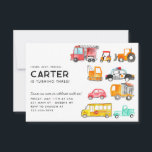 Budget Honk Beep Vroom Transport Kid Birthday Anteckningskort<br><div class="desc">Cute Honk Beep Vroom Fire Lastbil Golf Cart-polisbil Lastbil School Buss Construction Crane Transport Kids Transport Birthday Call Bjud Bjud in</div>