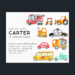 Budget Honk Beep Vroom Transport Kid Birthday Flygblad<br><div class="desc">Cute Honk Beep Vroom Fire Lastbil Golf Cart-polisbil Lastbil School Buss Construction Crane Transport Kids Transport Birthday Call Bjud Bjud in</div>