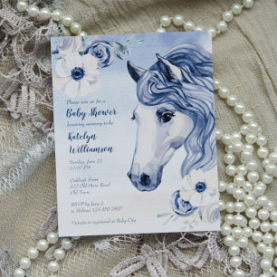 Budget Horse ranch vattenfärgsblommor babydusch