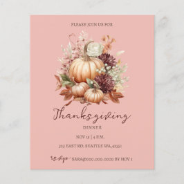Budget Höst Blomstergurkor Thanksgiving Inbjudan