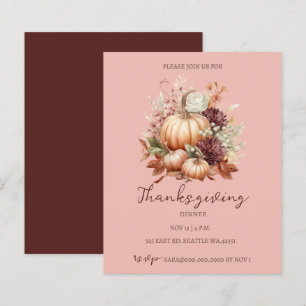Budget Höst Blomstergurkor Thanksgiving Inbjudan
