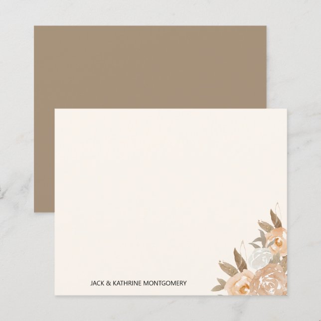 Budget höstblommig elegant personlig anteckningska (Fram/baksida)