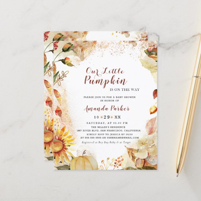 Budget höstpumpa solros baby shower  (Fram/Back In Situ)