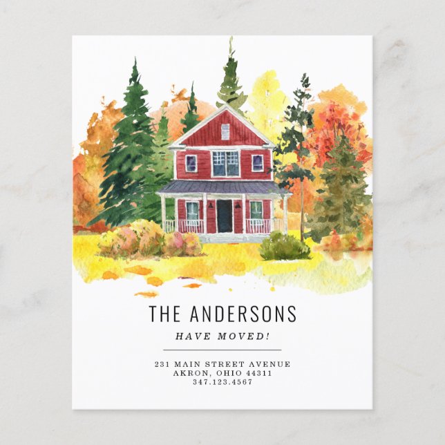 Budget House Forest Skogen Vi har flyttat Fall Fly (Framsida)