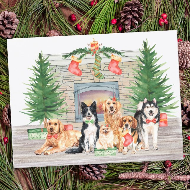 Budget Hund älskare Cute Puppy Fireplace jul (Skapare uppladdad)