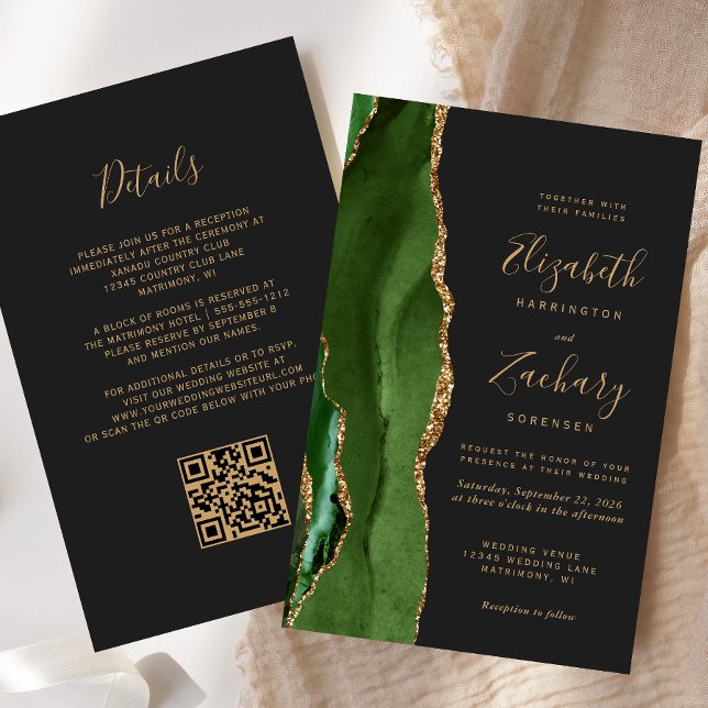 Budget Hunter Green Dark QR Code Wedding (Skapare uppladdad)