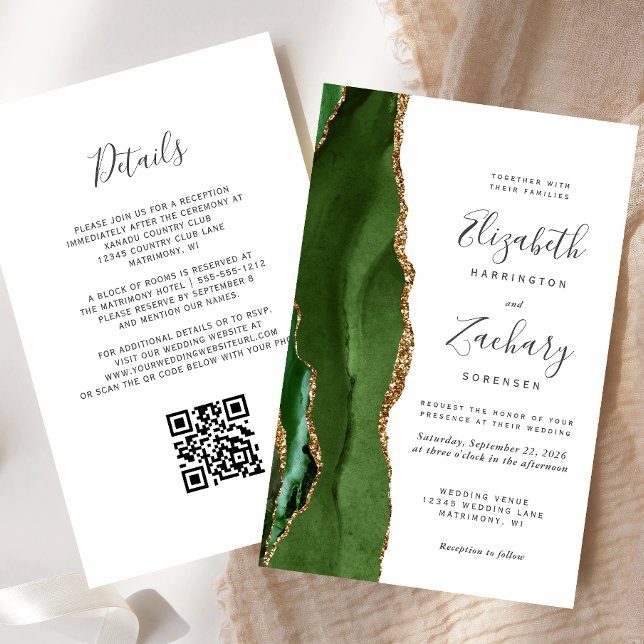 Budget Hunter Green QR Code Wedding (Skapare uppladdad)