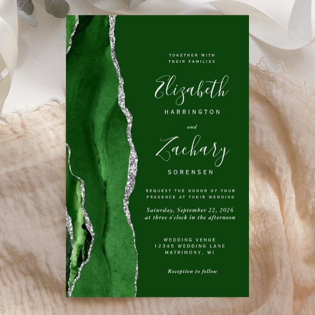 Budget Hunter Green Silver Agate Wedding (Skapare uppladdad)