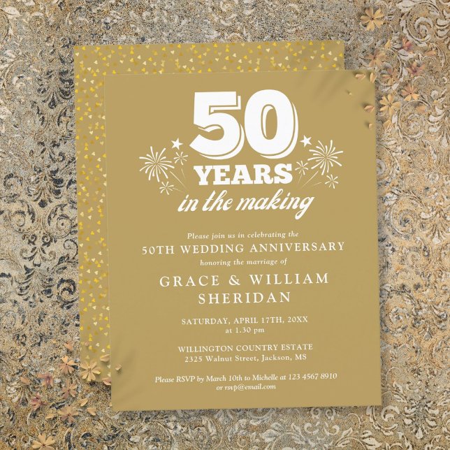 Budget i den Skapar 50-årsjubiléet (Budget In The Making 50th Anniversary Invitation)