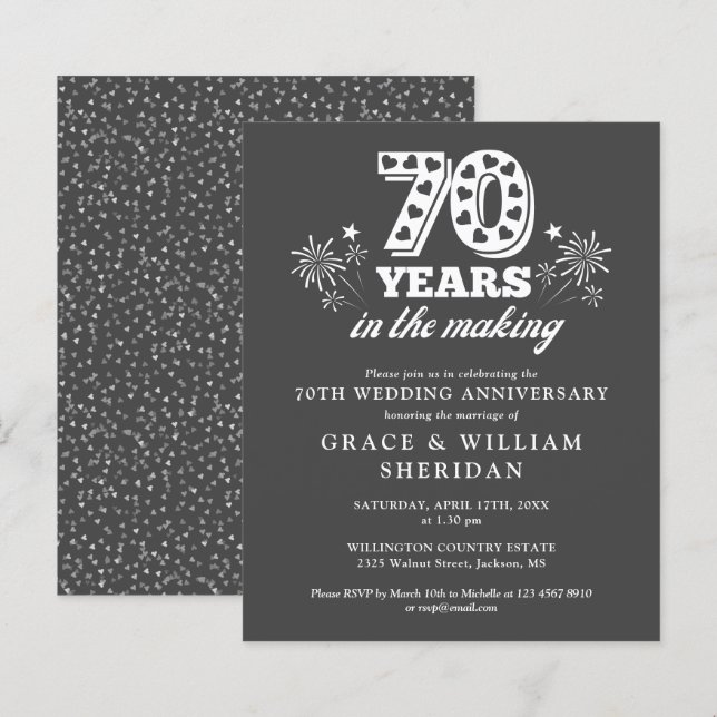 Budget i den Skapar inbjudan på 70 år (Fram/baksida)