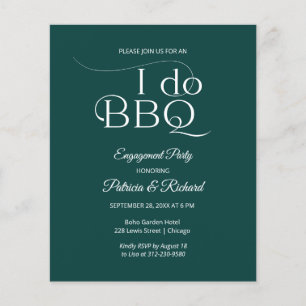 Budget I DO BBQ Engagemang Party Inbjudan