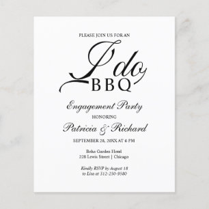 Budget I DO BBQ Engagemang Party Inbjudningar