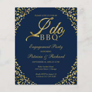 Budget I DO BBQ Engagemang Party Inbjudningar