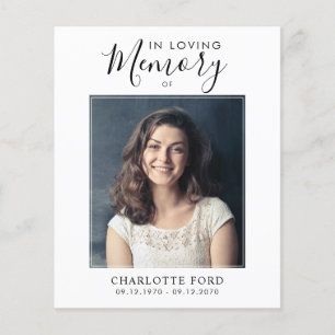 Budget i Loving Memory Photo Funeral Memorial Flygblad