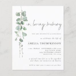 Budget i Lovning Memory Eucalyptus Luncheon Inbjud