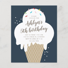 Budget Ice Cream Barns födelsedag-partiinbjudan