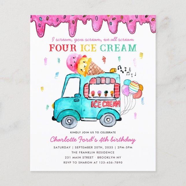 Budget Ice Cream Lastbil 4:e sommaren Barns födels (Framsida)