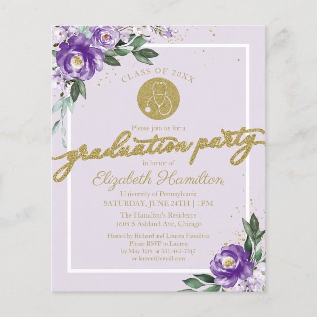  Budget Inbjudan Sjuksköterska Skola Examen Fest  (Framsida)