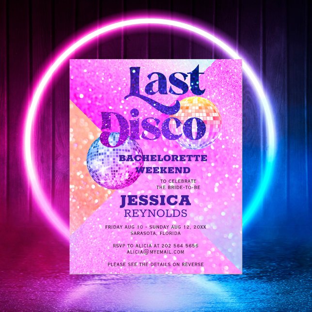 Budget: Inbjudan till Disco-bachelorette helg Flygblad (Skapare uppladdad)