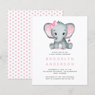 BUDGET Inbjudan till elefant Baby Shower